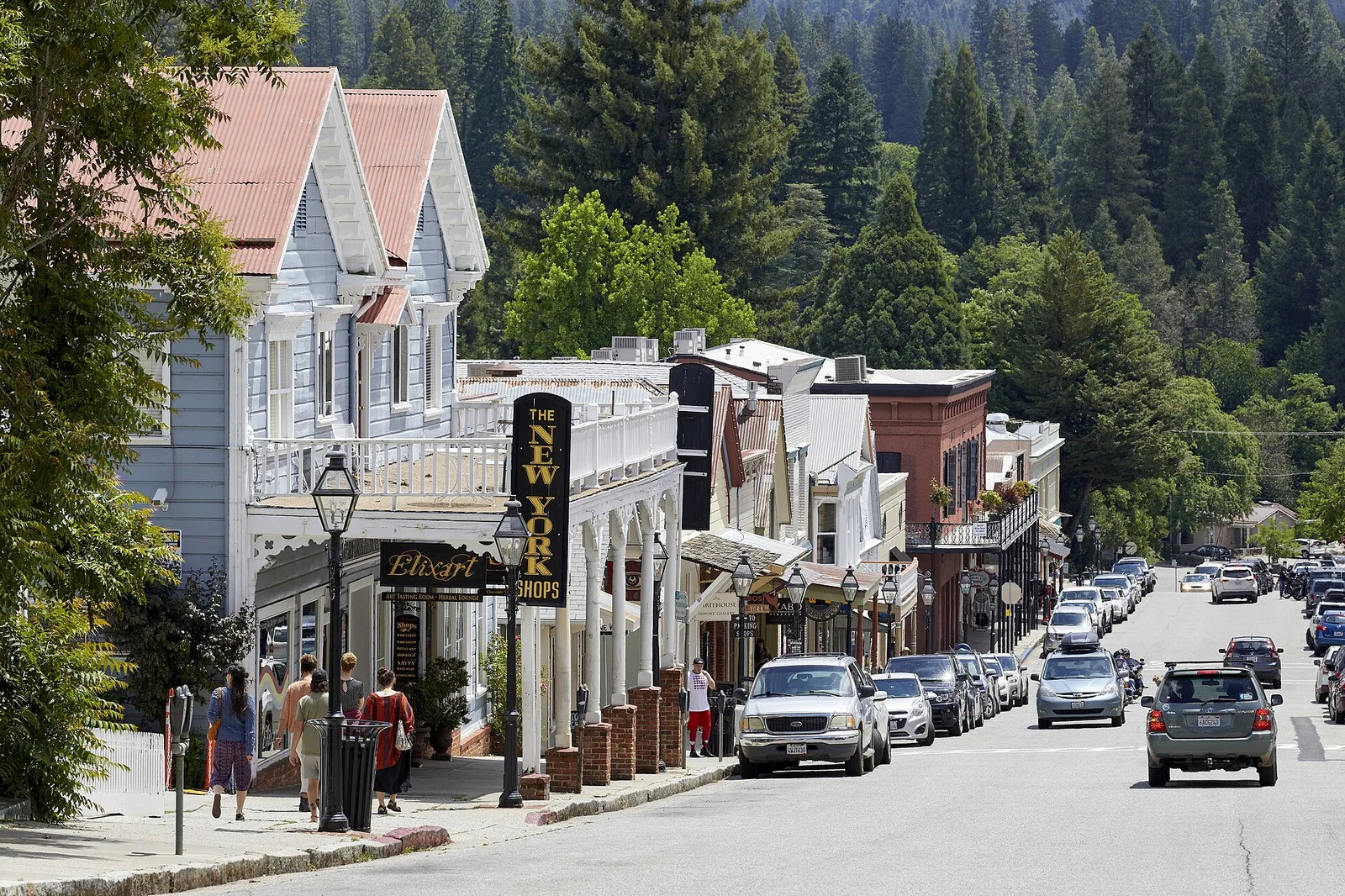 Broad Street downtown in Nevada City, California
