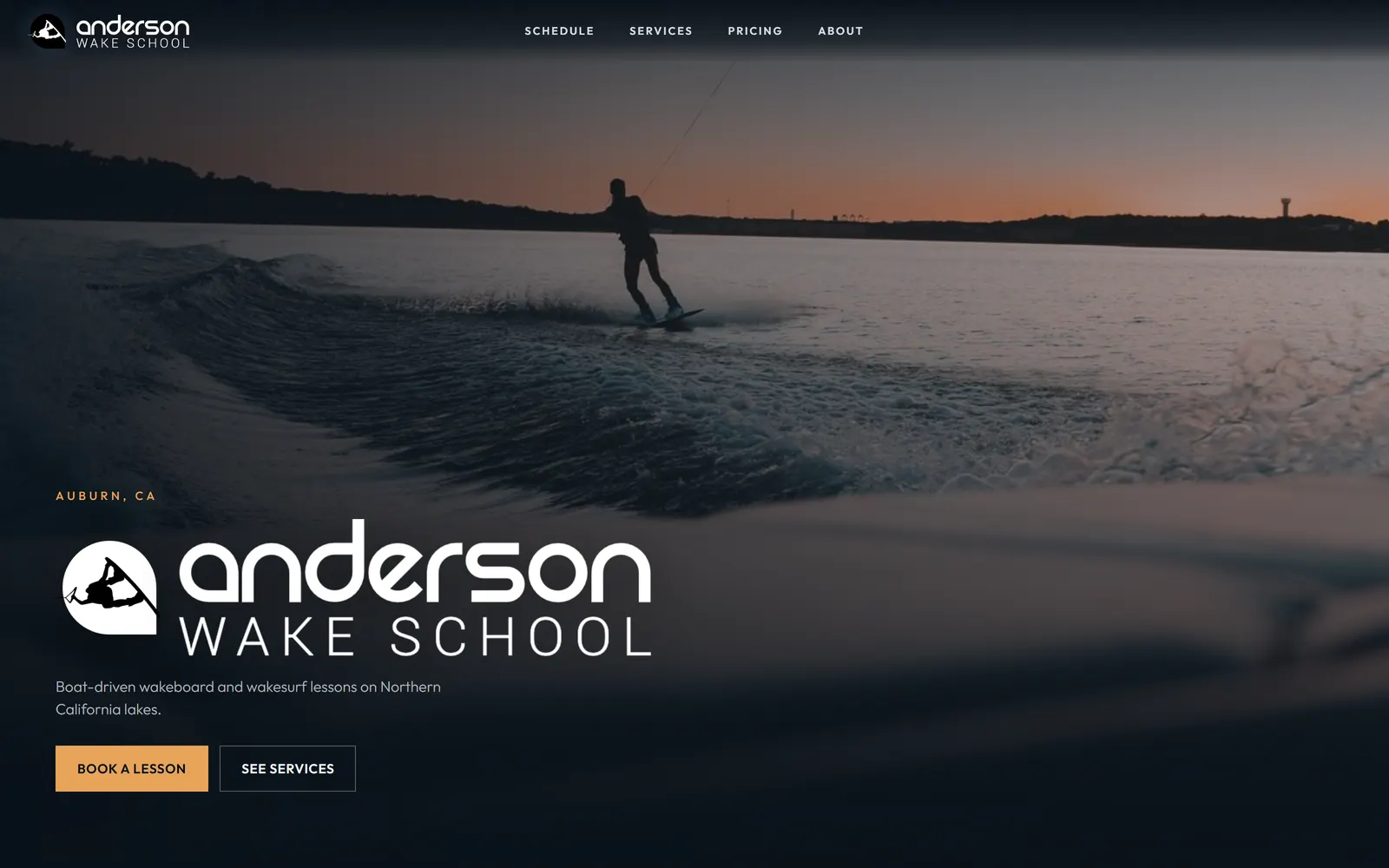 Anderson Wake School website on a laptop